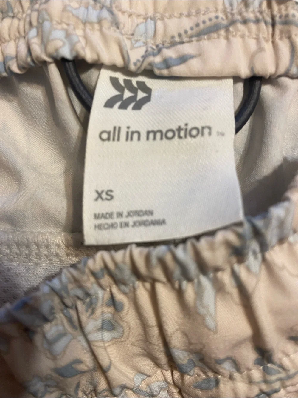 all in motion Cream Drawstring Swimming Shorts with Light Blue Floral Print